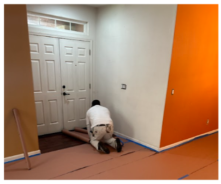 residential-painting Different paint colors swatched on a wall for color selection